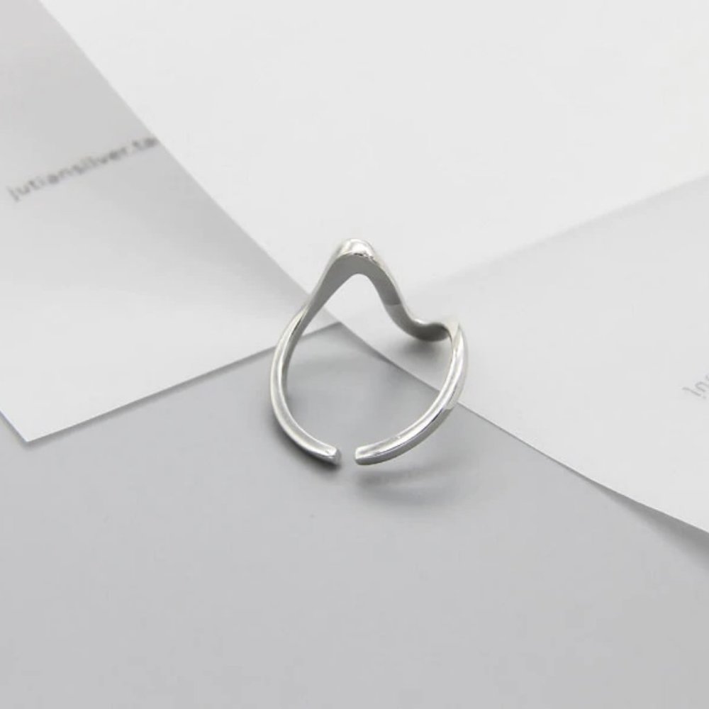 *NEW Gold/Sterling Silver Wave Adjustable Ring - Picture 9 of 11